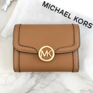 Michael Kors Geldbörse braun Leder faltbar unbenutzt Trifold mit weißem Etui Japan - Bild 1 von 9