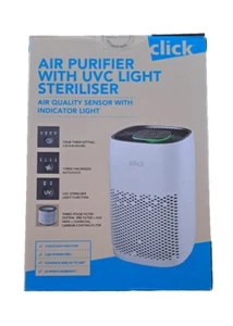 Click Air Purifier With UVC Light Steriliser 4 Timer 3 Fan Speed HEPA Filter - Picture 1 of 2