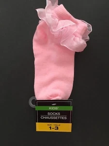Child's Little Girls Ankle Ruffled Socks Pink or White Size 1-3 or 3-5 NWT NEW - Picture 1 of 5