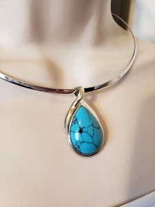 LIA SOPHIA MOHAVE SLIDE *ONLY* SILVER TONE GENIUNE TURQUOISE - Picture 1 of 8