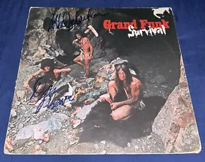ALBUM SURVIVAL FIRMATO DON BREWER MEL SCHACHER GRAND FUNK RAILROAD AUTOGRAFO AUTO - Foto 1 di 2