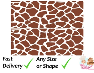 Giraffe Animal Print Brown cake bands wrap topper icing or wafer - Picture 1 of 2