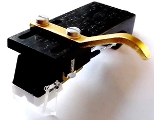 Ebony Wooden Litz Wired Headshell + Cartridge For Mitsubishi LT-20 Turntables - Picture 1 of 5