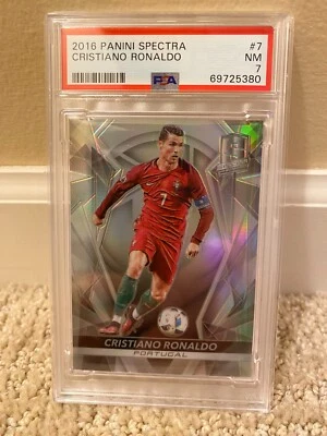2016 Panini Spectra Soccer #7 Cristiano Ronaldo Portugal PSA 7 Near Mint NM - Image 1 of 3
