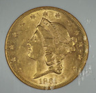 1861 Liberty Head Double Eagle. Type 1 NGC AU53. PQ Coin.