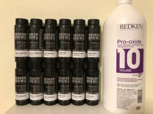 12 bottles of REDKEN FOR MEN 5 minute color camo plus developer liter size NEW! - Picture 1 of 1