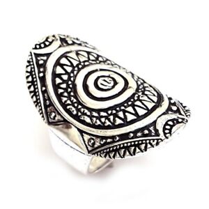 Mandala Ring Gift Designer Silver Plated Ring Jewelry Size 9 e589