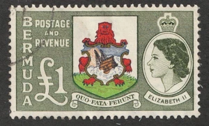 1953 Bermuda Sc# 162 - £1 - QEII & Coat of Arms - Used Cv$24 - Picture 1 of 1