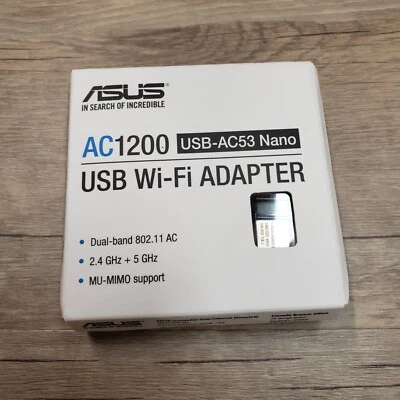 ASUS AC1200 USB-AC53 Nano USB Wi-Fi Dual-Band Wireless Adapter - Image 1 of 4