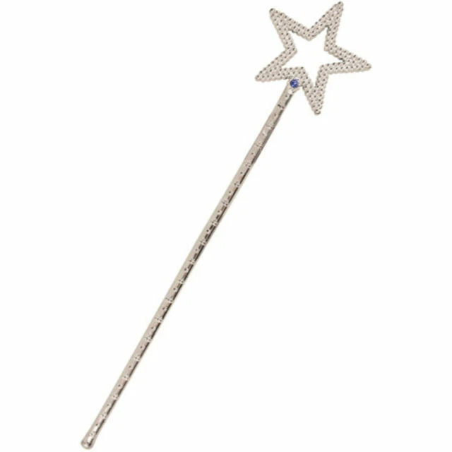 Silver Princess Fairy Wand 36cm Star Design Bridesmaid Party Panto