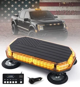 American Flag Amber LED Strobe Beacon Light Bar w/Control Panel Emergency Hazard - Picture 1 of 7