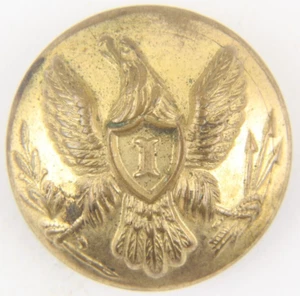C1866-00 Indian Wars Infantry Serif I Uniform Coat Waterbury Button Co 23mm - Picture 1 of 3