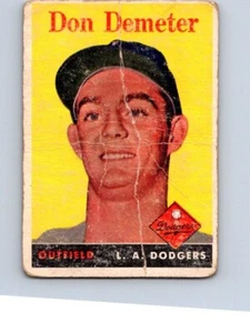 VINTAGE BASEBALL CARD 1958 TOPPS LOS ANGELES DODGERS DON DEMETER NO 0467 - Picture 1 of 2