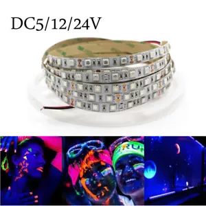 LED UV Lichtkette 1-5m 395-405nm 5050 SMD Strip Streifen Schwarzlicht DC5/12/24V - Bild 1 von 10