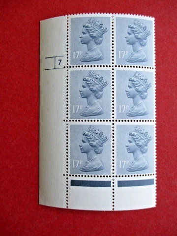 SGx952 1983 17p Grey Blue Harrison Cylinder Block 7 No Dot Great Britain UK MM Cover