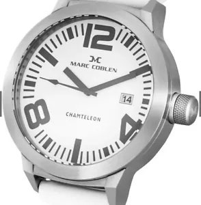 TW Steel Marc Coblen Silver Quartz Watch With Black Leather Strap Unisex - Picture 1 of 15
