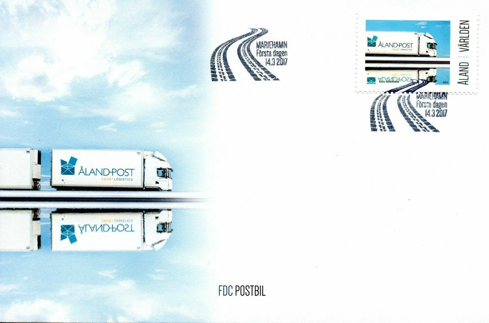 Aland Finland FDC 2017 postal lorry trucks transport superb used - Image 1 of 1
