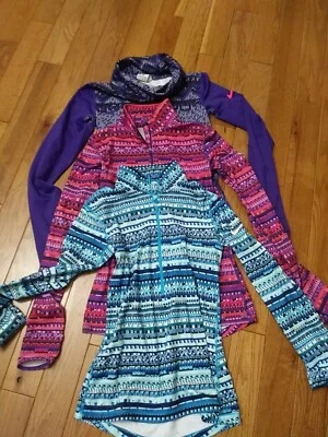 Nike Pro Dri Fit Azul, Rojo, Púrpura Azteca 1/4 Cremallera Manga Larga Pullovers Mujer S Foto 1 de 4