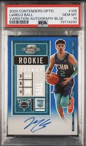 2020 Contenders Optic Lamelo Ball Rookie PSA 10 Variation Blue Ticket Auto #/35 - Picture 1 of 2