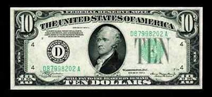 $10 1934-A Federal Reserve Note Cleveland UNC Free Shipping (B151) - Picture 1 of 2