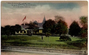 Postkarte Leerlauf Stunde Wohnsitz von L K Hirsh Akron Ohio alt Vintage 0388 - Bild 1 von 2