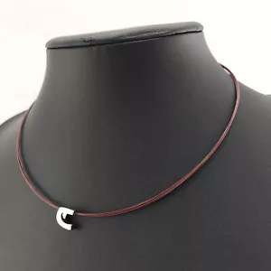 ⭐ Pierre Lang Halskette Collier Anhänger Strick Kette Perle Magnet Silber 196 ⭐ - Bild 1 von 3