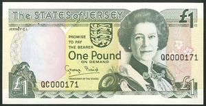 Trikot, States of Jersey, 1 Pound, [1993], Baird sig., UNC - Bild 1 von 2