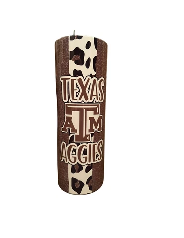 20 oz Skinny Tumbler, Texas A&M University, Aggies, Stainless Steel, Drinkware Cover