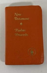 Bibel Gideons Tasche Neues Testament Psalmen Sprüche 1985 Mini klein orange - Bild 1 von 9