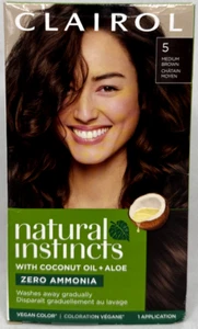 Clairol Natural Instincts Semi-Permanent Hair Dye 5 Medium Brown Color Sealed - Picture 1 of 5
