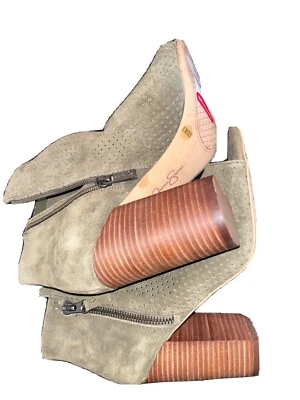 Jessica Simpson Tonos Verdes Tacón Bloque Cremallera Talla 8.5 EUR 38.5 Peep Toe Para Mujer Foto 1 de 4