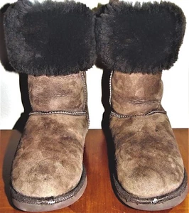 Ugg Australian Suede Sheepskin Women's Size 7 Chocolate Brown Tall Boots #5815 - Picture 1 of 9