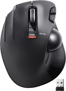 ELECOM Left Handed Mouse 2.4GHz Wireless Easy Thumb Control Trackball M-XT4DRBK - Picture 1 of 24
