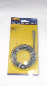 DRAIN CLEANER 1800MM FOR CLEANING BLOCKED WASTE PIPES HAIR UNBLOCKER - Picture 1 of 3
