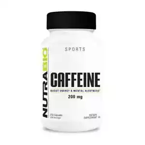 NutraBio Caffeine 200mg 250caps - 100% Pure - Boost Energy & Mental Alertness - Picture 1 of 1
