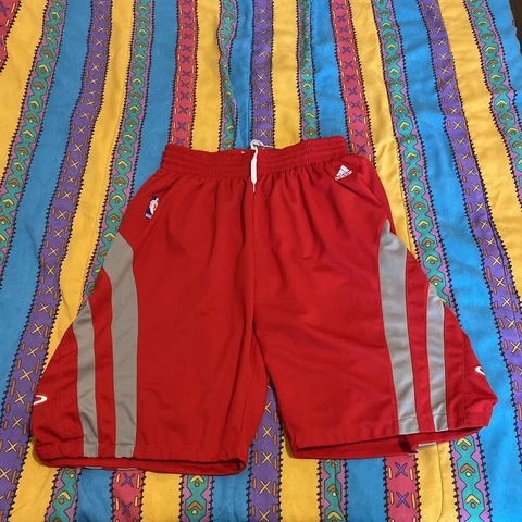 ADIDAS NBA Houston Rockets Mens Basketball Game Shorts Sewn Courtside Cover