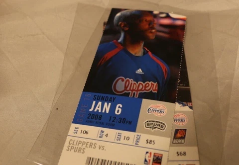 Los Angeles Clippers 2007 Ticket vs. Spurs Sam Cassell Cover