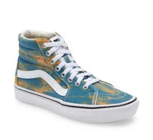 NEU IM KARTON Vans Schuhe Sk8 hoch bequem kuschelig geblümt Batik blau gelb Größe 5,5 - Bild 1 von 5