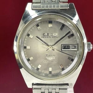 Citizen Seven Star Deluxe Automatic Watch SS Bracelet 23 Jewels 1969' Vintage - Picture 1 of 24