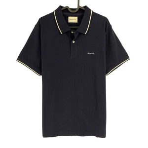 GANT Men Navy Blue Tipping Pique Rugger Polo Shirt Size L - Picture 1 of 11