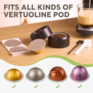 Pegatina de sello de láminas de aluminio para reutilizar cápsulas de café VertuoLine tazas de 62 mm tapas - Imagen 1 de 10