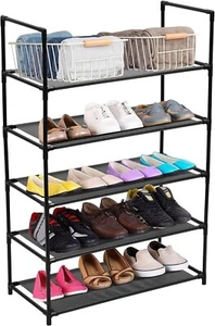 5 Tier Shoe Rack Organiser Storage Space Saver Quick Assembly Holds 15 Pairs - Picture 1 of 6