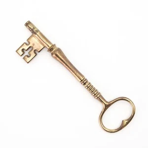 Pisapapeles llave esqueleto de latón decorativo estilo colonial vintage de 7,75" de largo - Imagen 1 de 2