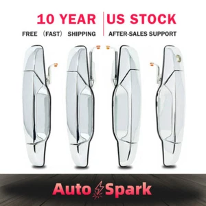 4Pcs Exterior Door Handles Set Chrome for 07-13 Tahoe Silverado Yukon Escalade - Picture 1 of 8