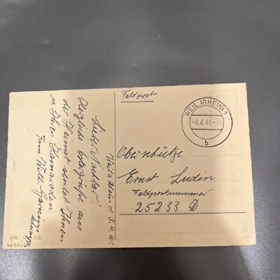 DR Feldpost Bild Postkarte 2.WK - Weil Rhein 04.04.1941 - A153 - Bild 1 von 3