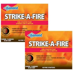 Diamond Strike-A-Fire 96 Count FIRESTARTERS - 2 Packs of 48 - Picture 1 of 4