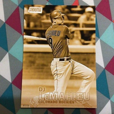 D.J. LEMAHIEU Rockies #164 - 2016 Topps Stadium Club 5X7 Gold Version 07/10 Made - Image 1 of 2