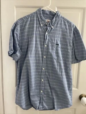 Le Tigre Mens Blue And White Striped Button Down Shirt Casual, Size Large - Image 1 of 4