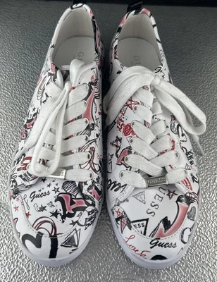 Mujer Guess Zapatos Zapatillas Inspiradas en Graffiti Talla 9.5M Cuero Sintético Estilo Urbano Foto 1 de 4