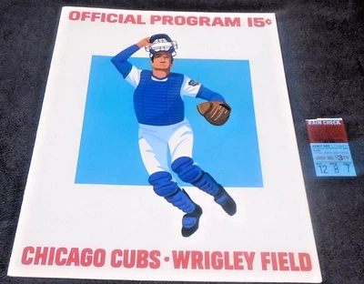 1973 CHICAGO CUBS PROGRAM SCORECARD V PITTSBURGH PIRATES RARE STARGELL BANKS TIX - Image 1 of 4